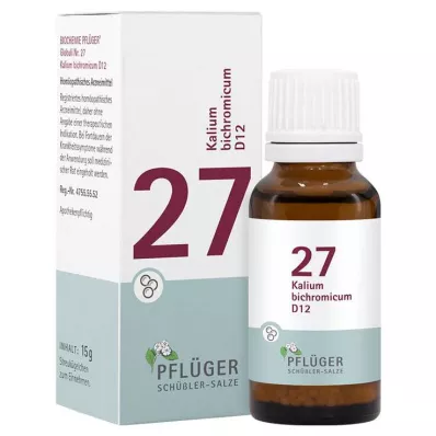 Biochemija Pflueger 27 Kalium bichromicum D 12 rutuliukai, 15 g