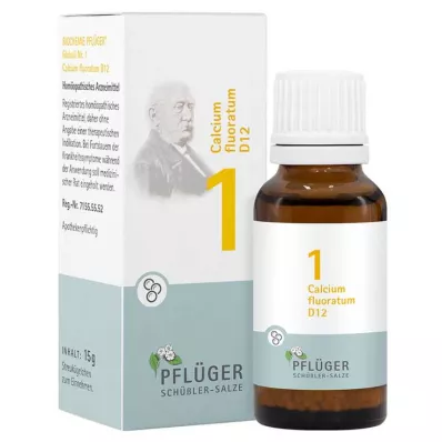 BIOCHEMIE Pflüger 1 Calcium fluoratum D 12 rutuliukų, 15 g