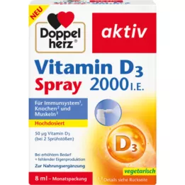 DOPPELHERZ Vitaminas D3 2000 I.U. purškalas, 8 ml