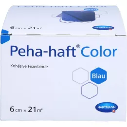 PEHA-HAFT Spalvota fiksavimo juosta be latekso 6 cmx21 m, mėlyna, 1 vnt