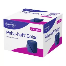 PEHA-HAFT Spalvota fiksavimo juosta be latekso 6 cmx21 m, mėlyna, 1 vnt