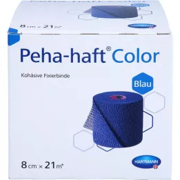 PEHA-HAFT Spalvota fiksavimo juosta be latekso, 8 cmx21 m, mėlyna, 1 vnt