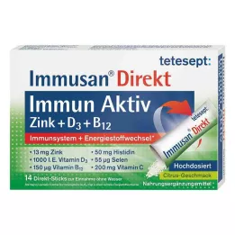TETESEPT Immusan Direct cinko+D3+B12 granulės, 14 vnt