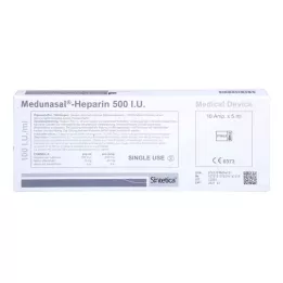 Medunasalinis heparinas 500 TV.Ampulės, 10X5 ml