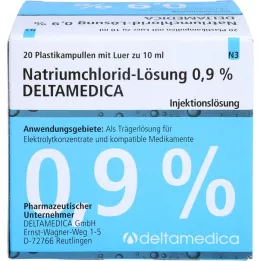 NATRIUMCHLORID-0,9 % Deltamedica Luer Pl. tirpalas, 20X10 ml