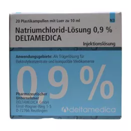 NATRIUMCHLORID-0,9 % Deltamedica Luer Pl. tirpalas, 20X10 ml