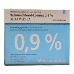 NATRIUMCHLORID-0,9 % Deltamedica Luer Pl. tirpalas, 20X20 ml