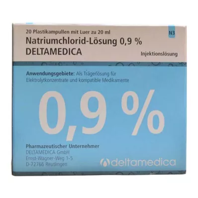 Natrio chlorido tirpalas 0,9% Deltamedica Luer Pl., 20X20 ml