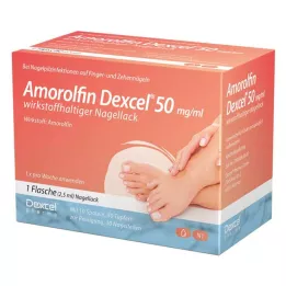 AMOROLFIN Dexcel 50 mg/ml nagų lakas, kurio sudėtyje yra veikliosios medžiagos, 2,5 ml