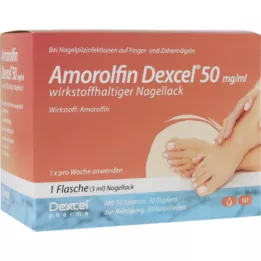 AMOROLFIN Dexcel 50 mg/ml nagų lakas su veikliąja medžiaga, 3 ml