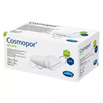 Cosmopor® silikoninis žaizdų tvarstis 5x7,2 cm, 50 vnt Cosmopor® silikoninis žaizdų tvarstis 5x7,2 cm, 50 vnt