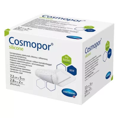 Cosmopor® silikoninis žaizdų tvarstis 5x7,2 cm, 25 vnt