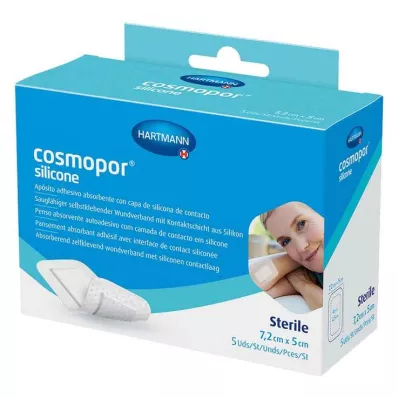 Cosmopor® silikoninis žaizdų tvarstis 5x7,2 cm, 5 vnt Cosmopor® silikoninis žaizdų tvarstis 5x7,2 cm, 5 vnt