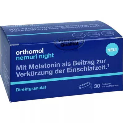 ORTHOMOL nemuri night direct granulės, 30 vnt