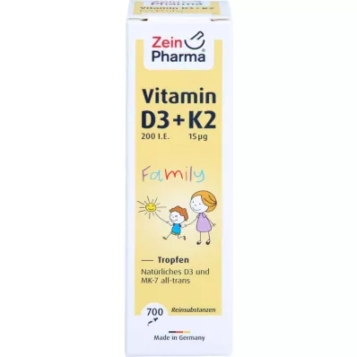 VITAMIN D3+K2 MK-7 visi trans Šeimos lašelinė, 20 ml