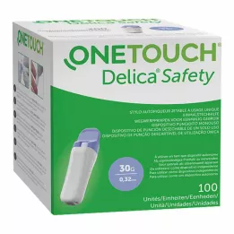 ONE TOUCH Delica Safety vienkartinis lansavimo prietaisas 30 G, 100 vnt