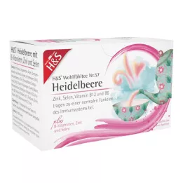 H&amp;S Mėlynės su B grupės vitaminais cinku ir selenu, 20X2,5 g