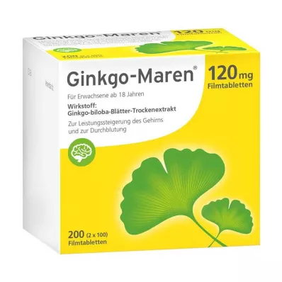 GINKGO-MAREN 120 mg plėvele dengtos tabletės, 200 vnt