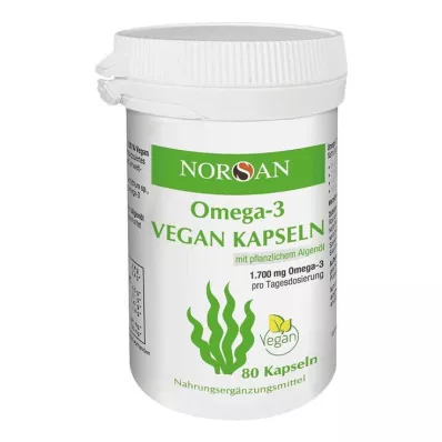 NORSAN Omega-3 veganiškos kapsulės, 80 vnt NORSAN Omega-3 veganiškos kapsulės, 80 vnt