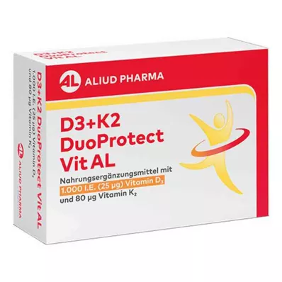 D3+K2 DuoProtect Vit AL 1000 I.U./80 µg kapsulės, 30 kapsulių D3+K2 DuoProtect Vit AL 1000 I.U./80 µg kapsulės, 30 kapsulių