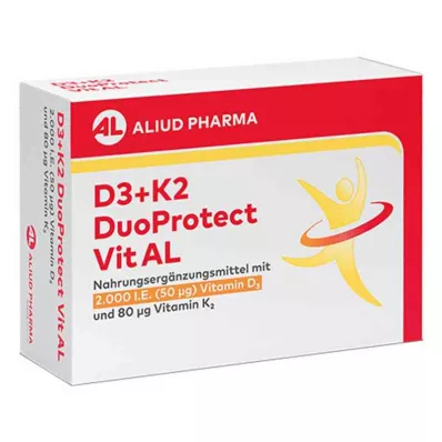 D3+K2 Duoprotect Vit AL 4000 TV/80 Μg kapsulės (30 vnt.) D3+K2 Duoprotect Vit AL 4000 TV/80 Μg kapsulės (30 vnt.)