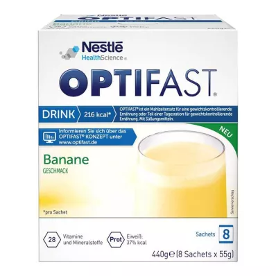 OPTIFAST Bananų gėrimo milteliai, 8X55 g