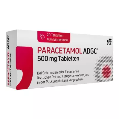 PARACETAMOL ADGC® 500 mg tabletės, 20 vnt