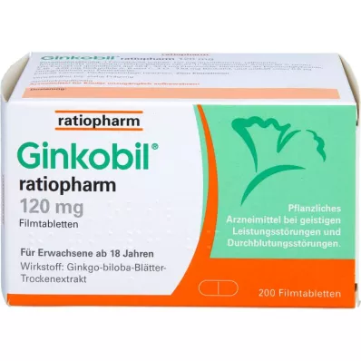 GINKOBIL-ratiopharm 120 mg plėvele dengtos tabletės, 200 vnt