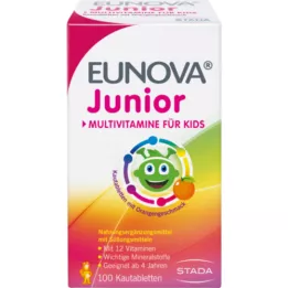 EUNOVA Apelsinų skonio kramtomosios tabletės Junior, 100 vnt