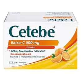 CETEBE Extra-C 600 mg kramtomosios tabletės, 60 vnt