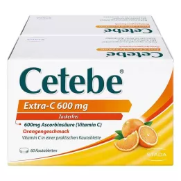 CETEBE Extra-C 600 mg kramtomosios tabletės, 120 vnt