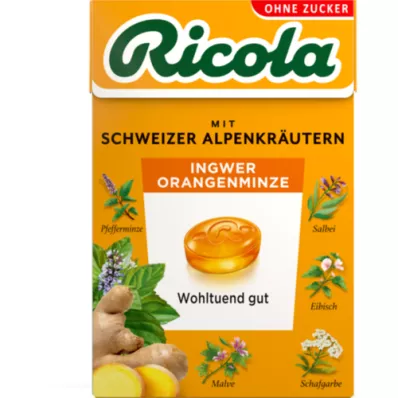 RICOLA o.Z.Box imbieriniai, apelsininiai, mėtų saldainiai, 50 g