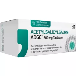 ACETYLSALICYLSÄURE ADGC 500 mg tabletės, 100 vnt