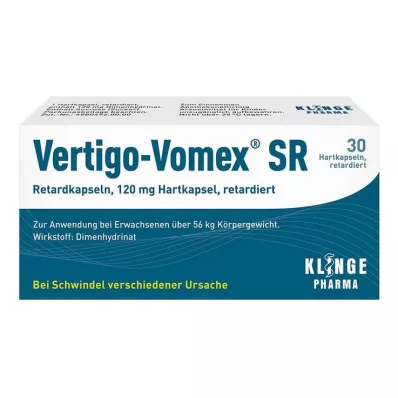 Vertigo-Vomex® SR ilgalaikio atpalaidavimo kapsulės, 30 vnt Vertigo-Vomex® SR ilgalaikio atpalaidavimo kapsulės, 30 vnt