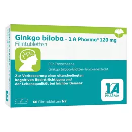 GINKGO BILOBA-1A Pharma 120 mg plėvele dengtos tabletės, 60 vnt