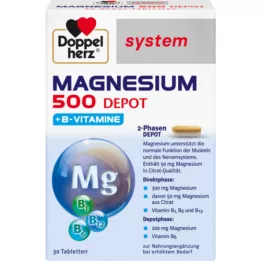 DOPPELHERZ Magnio 500 Depot sistemos tabletės, 30 vnt