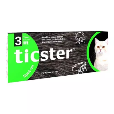 Ticster Plus Spot-on tirpalas katėms iki 4 kg (3x0,4 ml)