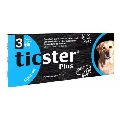 Ticster Plus Spot-on tirpalas šunims, sveriantiems daugiau nei 25 kg (3x4,8 ml)