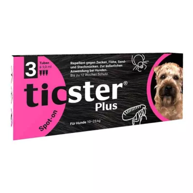 Ticster Plus Spot-on tirpalas šunims 10-25kg (3x3 ml) Ticster Plus Spot-on tirpalas šunims 10-25kg (3x3 ml)