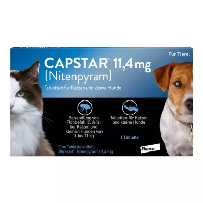 CAPSTAR 11,4 mg tabletės katėms ir mažiems šunims, 1 vnt