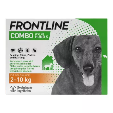 FRONTLINE COMBO nuo erkių, blusų šunims S (2 -10 kg), 3 vnt