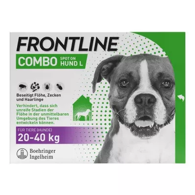 FRONTLINE COMBO nuo erkių, blusų šunims L (20-40 kg), 3 vnt