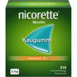 NICORETTE 2 mg šviežių vaisių kramtomosios gumos, 210 vienetų