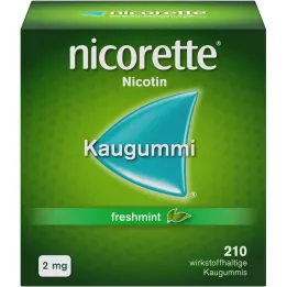 NICORETTE 2 mg šviežių mėtų kramtomoji guma, 210 vienetų