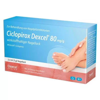Ciclopirox Dexcel® 80 mg/g aktyvus nagų lakas, 3,3 ml