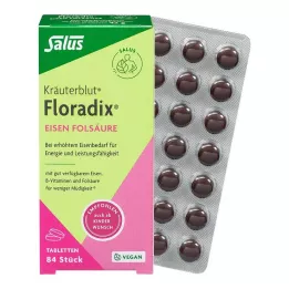 FLORADIX Geležies folio rūgšties tabletės, 84 kapsulės