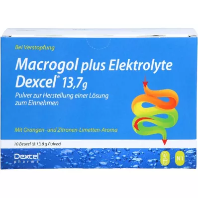 MACROGOL plius elektrolitai Dexcel 13,7 g PLE, 10 vnt