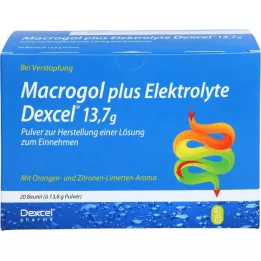 MACROGOL plius elektrolitai Dexcel 13,7 g PLE, 20 vnt