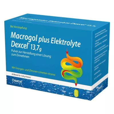 Macrogol plus elektrolitai Dexcel 13,7 g Ple, 20 vnt