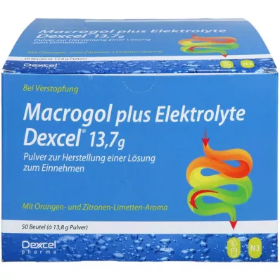 MACROGOL plius elektrolitai Dexcel 13,7 g PLE, 50 vnt